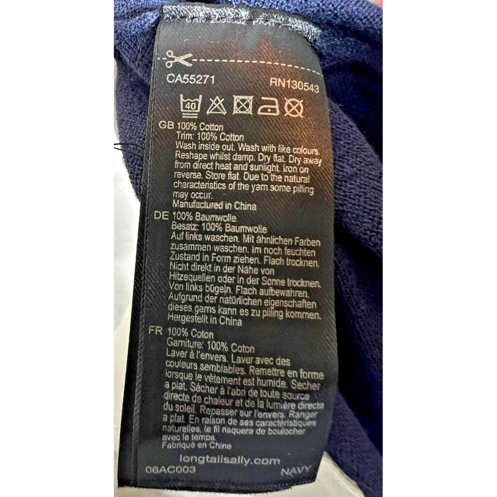 NWT Long Tall Sally Star Placement Sweater Layered Hem Crewneck Navy Casual Chic - Picture 10 of 10